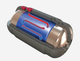 Zásobníkový ohrievač vody TUV obojživelník ležatý 120 L DVOJPLÁŠŤ + VÝMENNÍK ÚK (cena bez el. špirály) ELEKTROMET WGJ-G TURBO